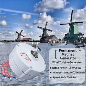 DIY 600R/M 200W 12/24V Permanent Magnet AC Generator vindkraftverk för vertikal horisontell 200W vindkraftverk generator