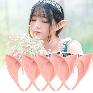 A Pairs Halloween Elf Ears Soft Pointed Tips Costume Cosplay Halloween Party Props Masquerade Accessories for Kids WWO66