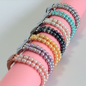 MI8 Bracciale per cinturino viola per Mi Band 8 7 6 Women Watchband per Xiaomi Mi Band 5/4/3 braccialetto con lussuoso lusso con perline perle elegante