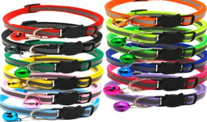 Safety Breakaway Cat Dog Collars 12 Colors Reflective Nylon Pet Puppy Small Dogs Kitten CatCollar with Colorful Bell WLL157285446