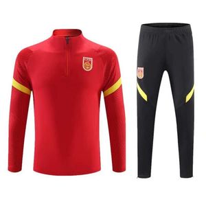 Soccer Jerseys Autumn Winter Long Sleeved Football Training Suit Set for Chinese Home Away Adult Matches L-4xl