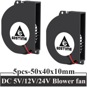 冷却2PCS GDSTIME 50X40X10MM 5410ブロワーファン5cm 5v 12v 5410スリーブデュアルボールラジアル遠心冷却タービンブロワークーラーファン