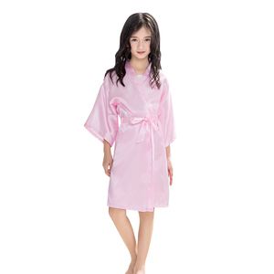 Vestes de garotas sólidas vestidos de seda robalo de banho pm pijamas quimono para crianças vestidos de banho de bebê roupão de banho de bebê