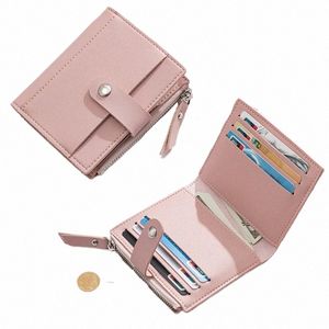 fi Women Wallets Leather Female Purse Mini Hasp Solid Multi-Cards Holder Coin Short Wallets Slim Small Wallet Zipper Hasp l3sZ#