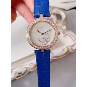 Cleefly Diamond Vierleaf Clover Va Van Kausaler Fashion Watch Luxus Frauen Designer New Damengürtel Diamant Dünn wasserdichte Reiz Schmetterling Montre de Lux 0H6D DHH0