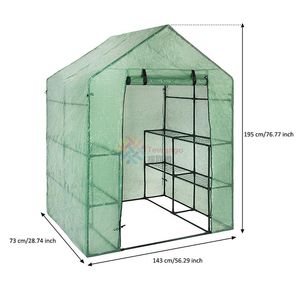 Tewango Garden Greenhouse PE Cover Plants Håll varma solrum för blommor roll-up fönster utan ram 69*49*160 cm/143*73*195 cm