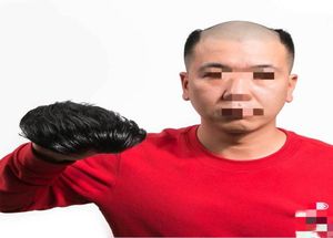 Men039s Toupee Silk Base Hairの交換隠し結び6inchストレートインディアンヘアトップピース2845036