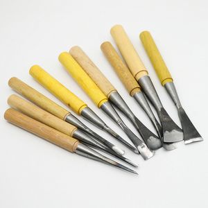 1PCS Middle Round Carving Knife Hardwood Handle Woodworking Hobby Art Craft Making Tools Hand Forged Engraving Chisels