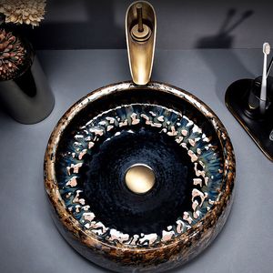 Lavandini da bagno in ceramica retrò controsoffitto arte bacino creativo forno cambio glassa lavello lavello leggero hotel washbasins