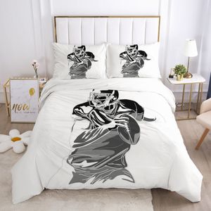 3D yatak takımları footbal yorgan kapağı seti yorgan yatak nevresimler kral kraliçe tam çift boyutlu özel tasarım basit beyaz siyah