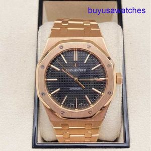 AP Ruch WIDT WATR Seria Royal Oak Series 15400OR.OO.1220OR.01 Rose Gold Black Plate Mens Fashion Casual Watch