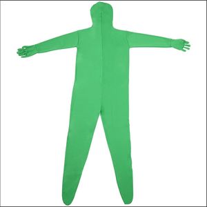 Stretchy Body Green Screen Suit Invisible Effect Tight Suit Bodysuit Unisex Costume For Photo Video Special Effect Festival