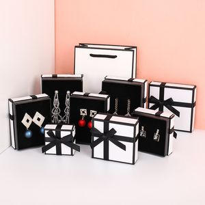 Gift Box Earrings Necklace Bracelet Container Jewelry Packaging Jewelry Holder Orange White Bowknot Jewelry Box Bow Tie Style
