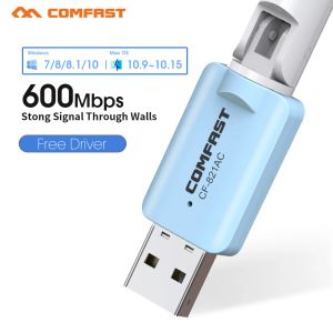 Kort WiFi USB 3.0 Adapter 600 Mbps gratis drivrutin Dualband 2.4 GHz5GHz WiFi USB för PC Desktop Laptop Network Card Wireless Mottagare