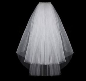 Semplice velo da sposa in tulle corto a buon mercato 2019 velo da sposa avorio bianco per la sposa per accessori per matrimoni mariatici9961845