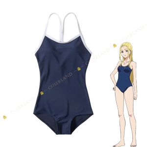 Anime Summer Time Rendering Ushio Kofune Cosplay Blue Swimwear Costume Wig Blonde Hair Shell Necklace Summertime Render Swimsuit