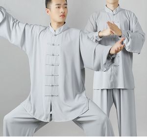 Unisex kung fu martial arts uniforms tai chi taijiquan suits wushu training clothing red/blue/grey/black