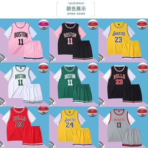 Jerseys Basketball Suit Sports Sports Colete Fixo Competição de impressão fixa Competição de manga curta Roupas falsas de duas peças