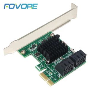 カード4ポートSATA 3.0からPCIE拡張カードPCI Express PCI E SATAアダプターPCIE SATA 3 Converter for HDD SSD IPFSマイニング