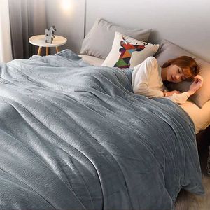 Blankets Adult Wool Blanket Bed Needle Down Duvet Solid Color Blanket and Bedspread Soft Sofa Home Bed Cover Blankets and Throws