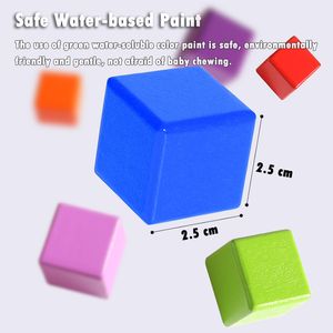 Rainbow Cubes Montessori Math Games Geometric Blocks Color Shape Sorting Stacking Activity Thinking Learning Toys Teaching Aids