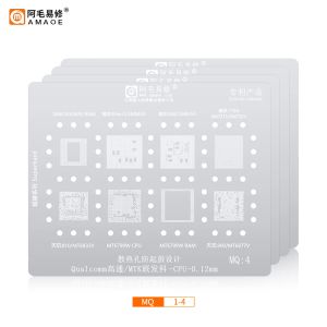 Amaoe BGA Re -Reballing Stencil per Samsung Exynos eu Qualcomm Qu Mtk MU Series CPU RAM MT6765V SM8550/7450/6225 ECT TIN Planting