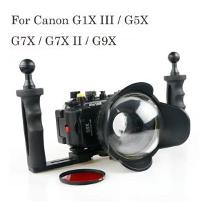 Telecamere Seafrogs Waterproof Underwater Housing Camera Deving Case per Canon G5X G9X G7X Mark II WPDC54 G7X2