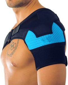 MASSAGEM AJUSTÁVEL BRACE DE OMBRO Brace de ombro esportivo respirável pode colocar a almofada de pressão neoprene dor de gelo de gelo de compressão de compressão 240327