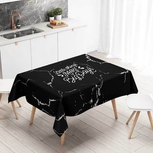 Light Luxury Nordic Marble Geometric Black and White Pink Tablecloth Rectangular Coffee Table Dining Table Waterproof Tablecloth