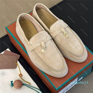 15A Designers Dress shoes EUR 47 Couple style womans men top quality Cashmere Leather loafers High elastic beef tendon bottom casual Flat Heel Soft sole Shoe with box