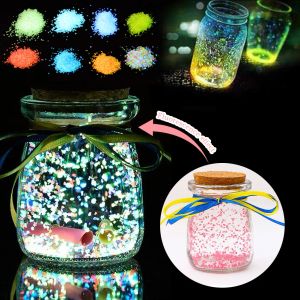 10g DIY Luminöses Aquariumsand leuchten im dunklen Sandgarten Ornament Dekorative Sand Fischtank Dekor Steinsand rosa Gold Blau