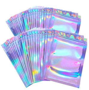 100pcs Wimpern Verpackungskästen Idea Holographic Laser Zip Lock Party Favor Bag Wimpern Lash Paket Box SFGSG8068207