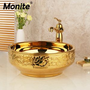 Monite Golden Basin Faucet Ceramic Want Want Want