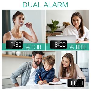 Oria LED Digital Smart Alarm Clock Watch Table Electronic Desktop Clocks USB Wake Up Clock Snooze USB Wake Up Alarm Home Decor