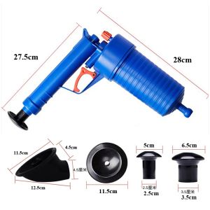 Toaletter Air Power Drain Blaster Gun High-Pressure Manual Sink Kolven Öppnare Badrum Toaletter Closestool Pipe Mudding Clean Pum