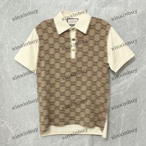 Xinxinbuy Men Designer Tee T Shirt 2024 Włochy podwójna litera Jacquard tkanina z krótkim rękawem bawełna kobiety szary czarny biały morel s-2xl