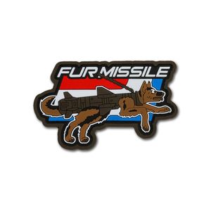 furミサイルpvc士気犬ゴム製フックパッチ戦術的な軍事腕バンドバッジフック布ステッカーdiyショルダーエンブレムアップリック