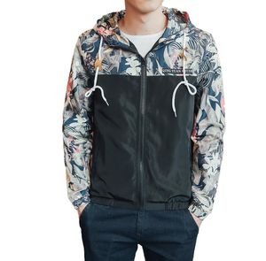 Windbreaker Jackets Mens Hooded Jacket Sportwear Bomber Jacket Fashion Light Weight Flowers Casual Mens Jackets rockar Outwear CX25548078