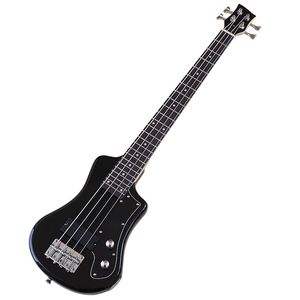 4 струна мини -электрическая басовая гитара 39 -дюймовая бас -гитара высокий глянец черный цвет полный басвудский корпус 760 мм шкала
