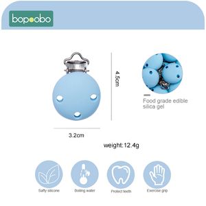 Bopoobo 50pc Baby Teether Pacifier Silicone Round Clip Ecofriendly DIY Crafts Dummy Clips Adapters Attachments Silicone Teether