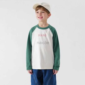 T-shirt Marc Janie Boys Girls Fashion Clashing Color Color Maniche t-shirt Tops di cotone per la primavera 240138 240410