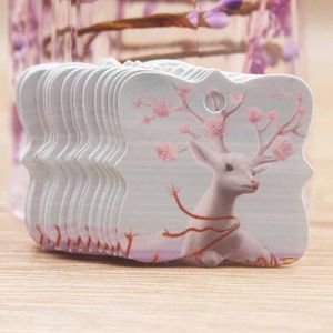 Newest 50pcs multi brown /white paper gifts label tag DIY jewelry charms tag Romatic wedding favors /cookies decorative tag