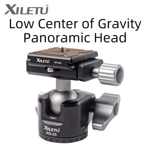 XILETU XG-25 Kamera Panoramik Tripod Balo Kafası 360 Derece Hızlı Beyaz Beyaz Montaj Alüminyum Alaşım Top Kafası 1/4 Vida