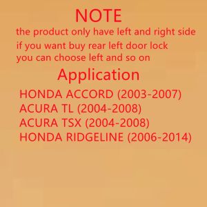 LHD RHD高品質のパワードアロックアクチュエータホンダアコード2003-07 Acura Tl Acura TSX Ridgeline 72155-SDA-A01 72115-SDA-A01
