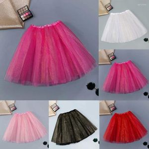 Saias femininas de moda feminina elástica 3 saia curta em camadas Tutu dançando garotas xadrez de pegada