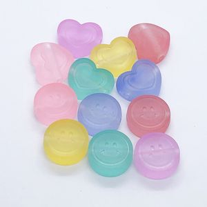 Rubber Jewelry Acrylic Plastic Candy Colors Round Heart Beads 8*20mm 8*22mm Bracelet Necklace Ornament Beading Lucite Material