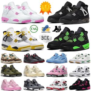 nike air jordan 4 retro 4s jump man jordab 4 4s j4 jorden4 jordams 4 신형 농구화 여성 녹색 썬더 남성 요트 운동화 끈 상자 운동화 【code ：L】