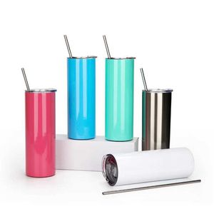 Becher heiß verkaufen Doppelwand Edelstahl Slim Tumbler Abfüller 20oz Sublimation Drucken Blanks Bunte dünne Becher 240410