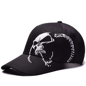 Ball Caps Make old skull baseball cap washed cotton hat with edge and visor new baseball cap for men and women 240410