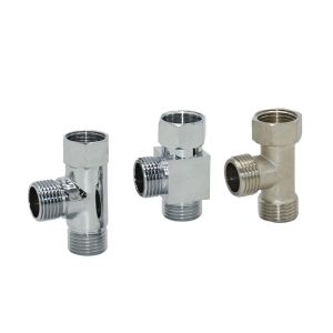 Латунный T-тип самка от 1/2 до 1/2 дюйма MAL 2-way Water Splitter Tee 1/2 ”Tee Connector Tee Tee Fitings 1pcs